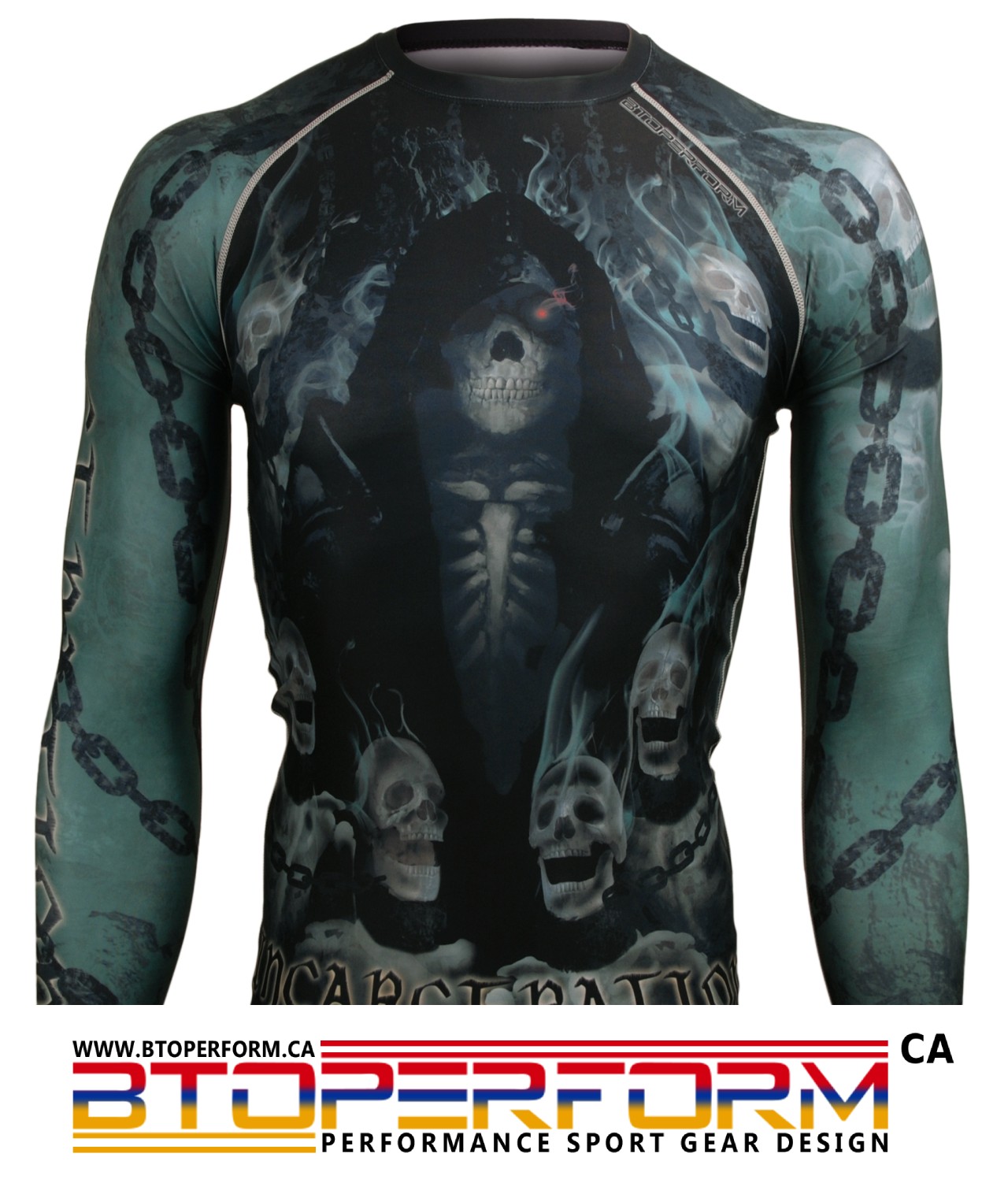 INCARCERATION [FX-115] Full Graphic Compression Long Sleeve Shirt ...